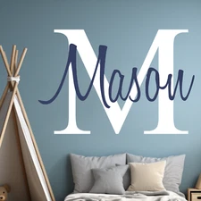 Customize Your Name & Initial For Baby - Wall Decal for Home Bedroom Decoration