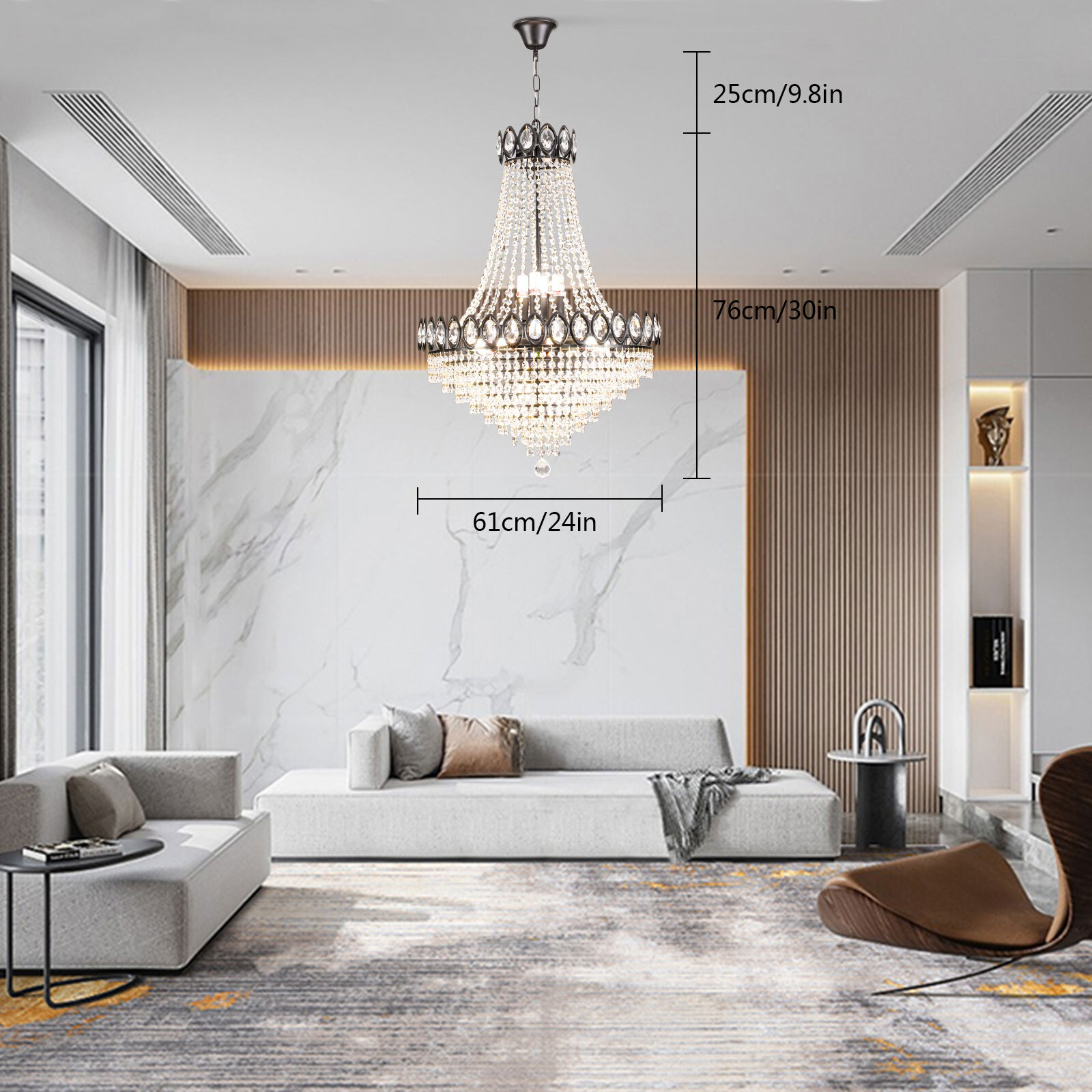Modern Luxury K9 Crystal Chandelier Ceiling Pendant Light Fixture