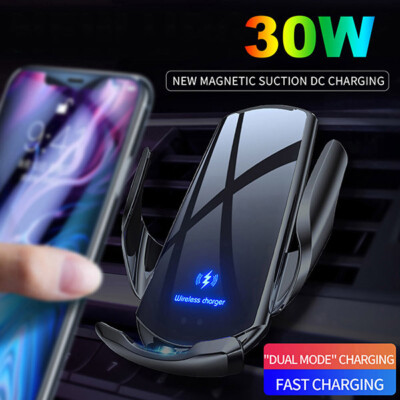 30W Automatic Clamping Wireless Charger Car Bracket For iPhone 16 15 14 13 12 XS