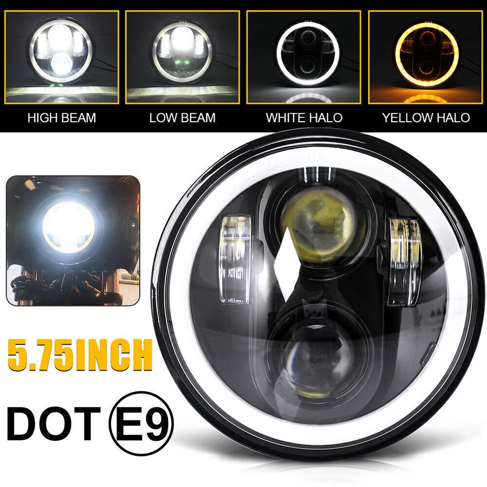 Faro LED de 5-3/4" con intermitente para Harley Davidson Sportster XL 1200 883 Foto 3 de 4