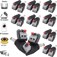 DC Power Plug Male Female Connector 5.5x2.1mm Jack Adapter For CCTV Camera Strip