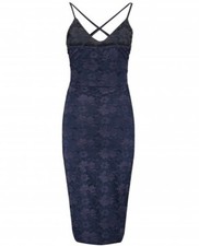 Blue Inc Woman Womens Navy All Over Lace Strappy Midi Dress (14)