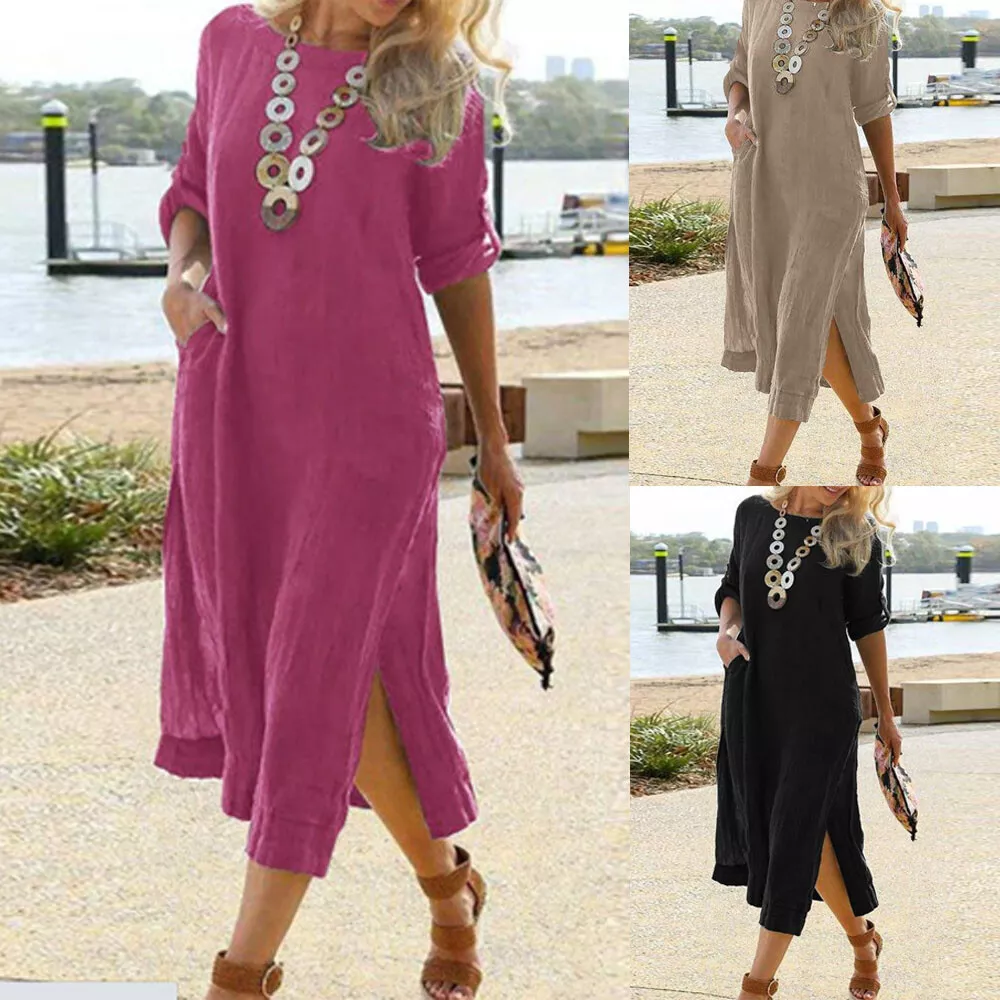 Long top sleeve sundress