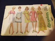 Vtg 66 Simplicity pattern 6457 Junior Dress Sz 9 B 30.5 Cut&Complete 