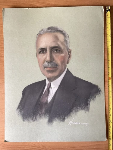 Original 1944 Pencil/Pastel Portrait signed by  John "Jack" Moranz  22"x16 1/2"