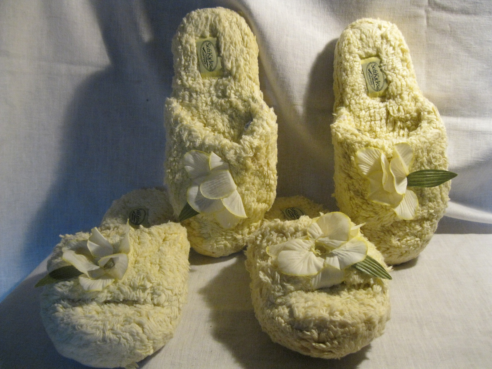 PANTOFOLA D’ORO NUOVE 2 paia di ciabatte da donna gialle morbide suola antiscivolo taglia L 9 10