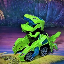 Transforming Dinosaur Car Toy Dino Transformer Cars Music Light Up LED Robots
