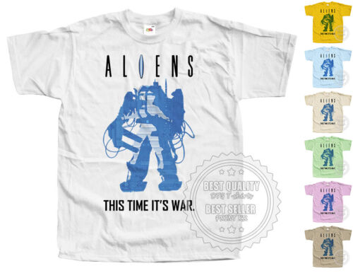 ALIENS Movie V2 T Shirt Tee WHITE vintage Horror Movie Poster All Sizes S to 5XL - Picture 1 of 12