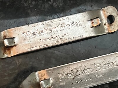 VTG Bottle Can Openers(2)Advertising Meister Brau Peter Hand Brewery Chicago USA