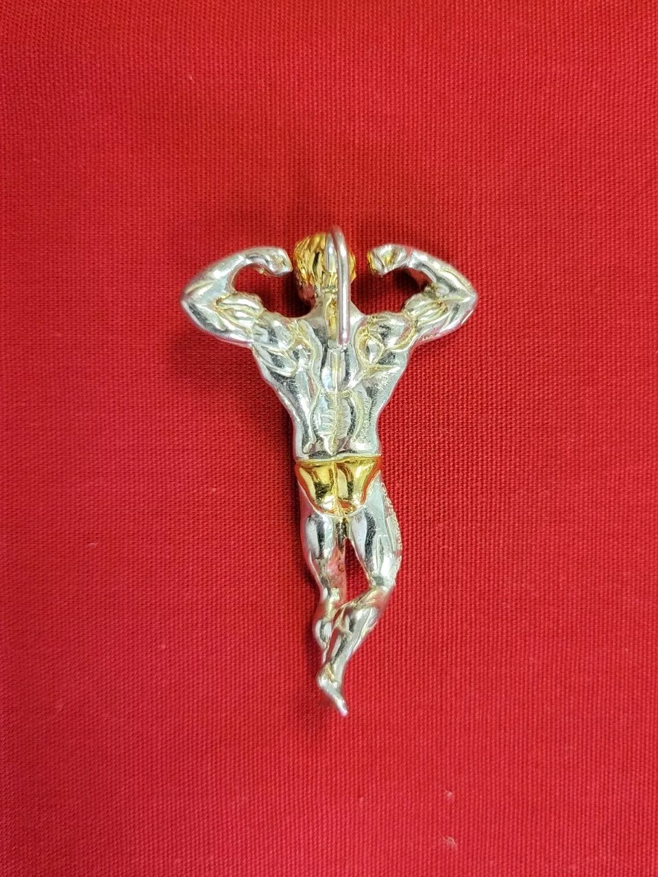 Sterling Silver .925 BODYBUILDER SOLID 2" Pendant… - image 5