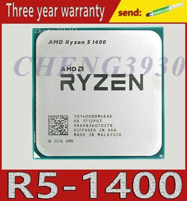 AMD Ryzen 5 1400 3.2GHz 4-core 8-thread socket AM4 R5-1400 CPU processor