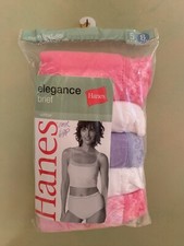 vintage hanes 5-pack cotton underwear briefs panties womens size 8 NOS 2005