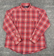 Polo Ralph Lauren Mens Shirt XL Red Plaid Safari Epaulet Madras Lightweight