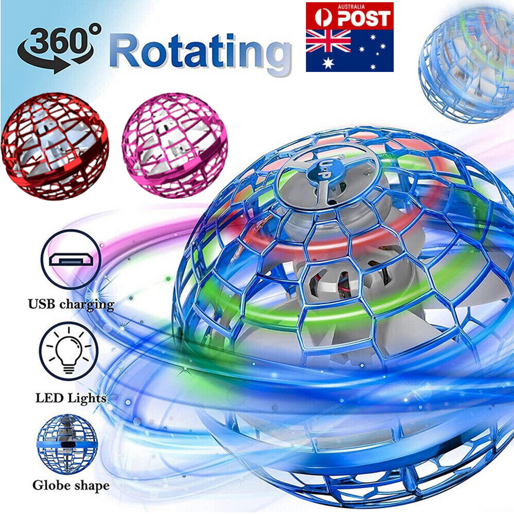 360° Rotating Boomerang Flying Orb Ball Hover Ball Flying Mini Drone Ball  Toy AU