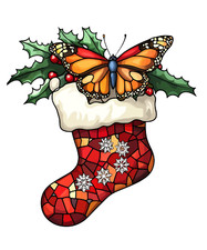 Wall Decal Sticker Christmas Stocking Wall Sticker 18X18cm Large