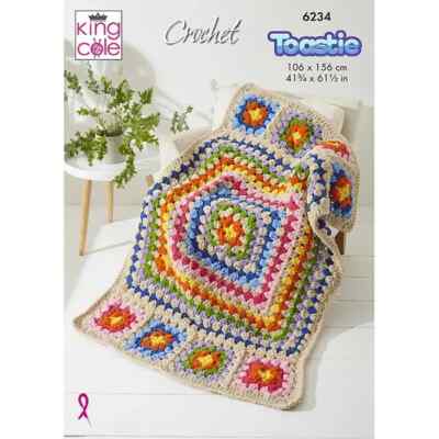 King Cole Toastie Häkelanleitung - 6234 Granny Square Decken