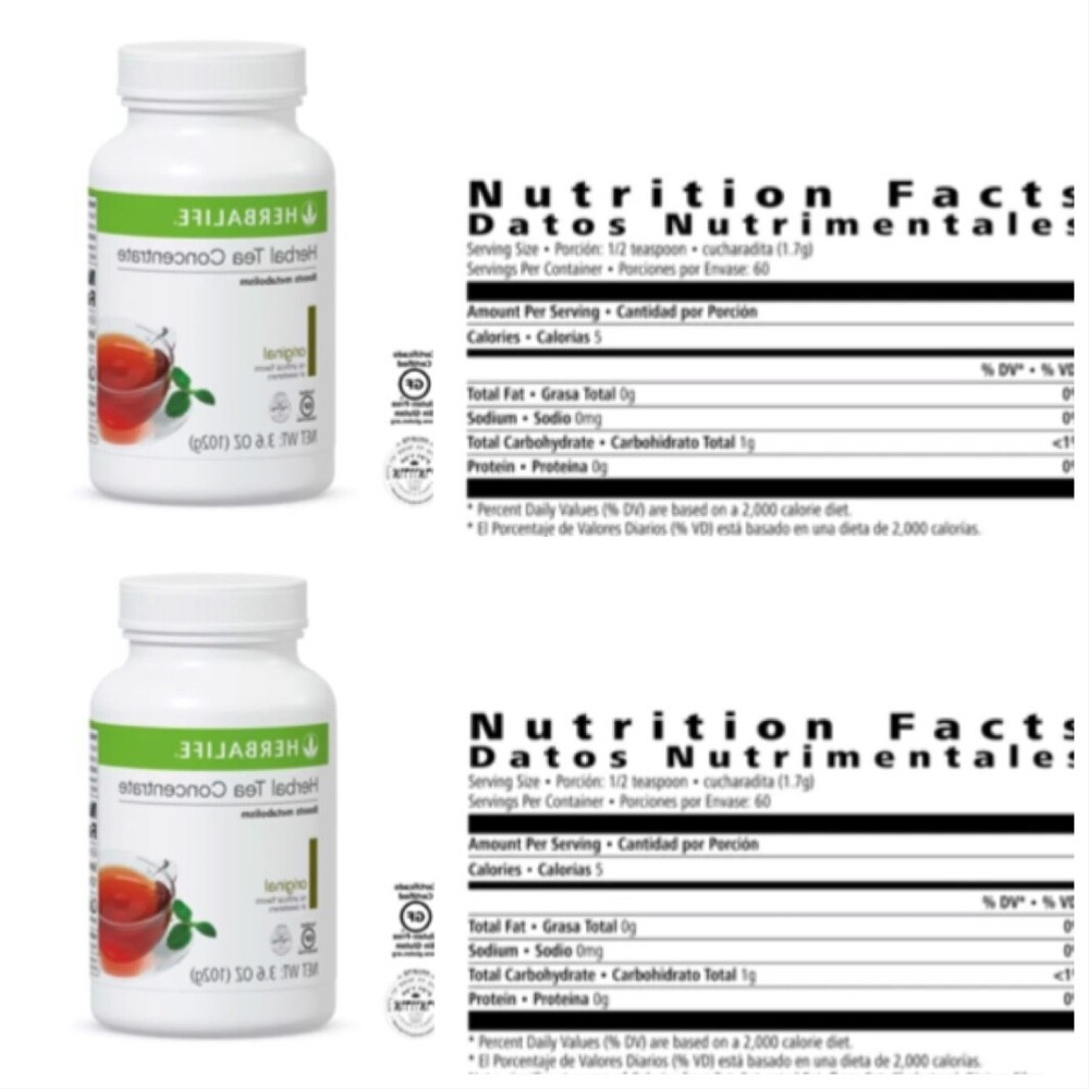 New Sealed 2 x Herbalife HERBAL TEA CONCENTRATE - ORIGINAL FLAVOR 3.6 OZ (102 g)