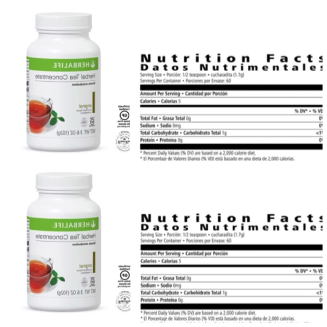 New Sealed 2 x Herbalife HERBAL TEA CONCENTRATE - ORIGINAL FLAVOR 
