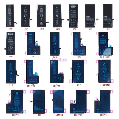 Replacement Internal Battery For Apple iPhone 6 6S 7 8 X XS XR 11 12 13 Pro Lot