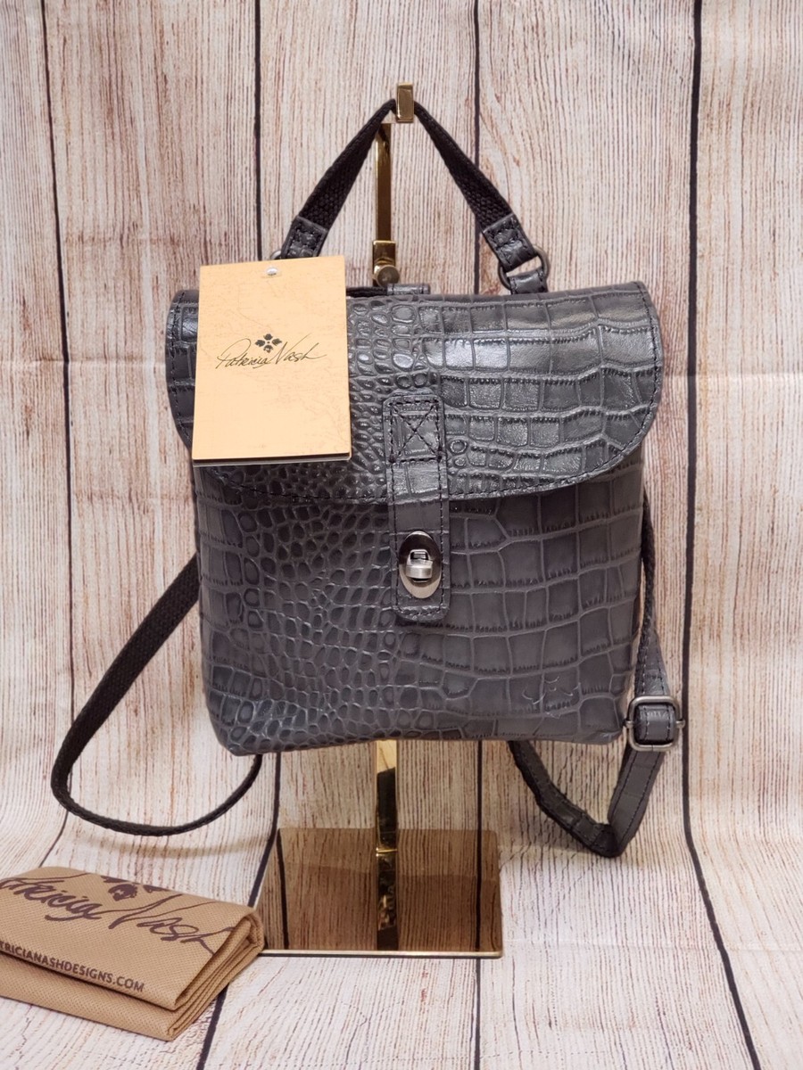 Patricia Nash Leather Davoli Convertible Backpack - Gray 