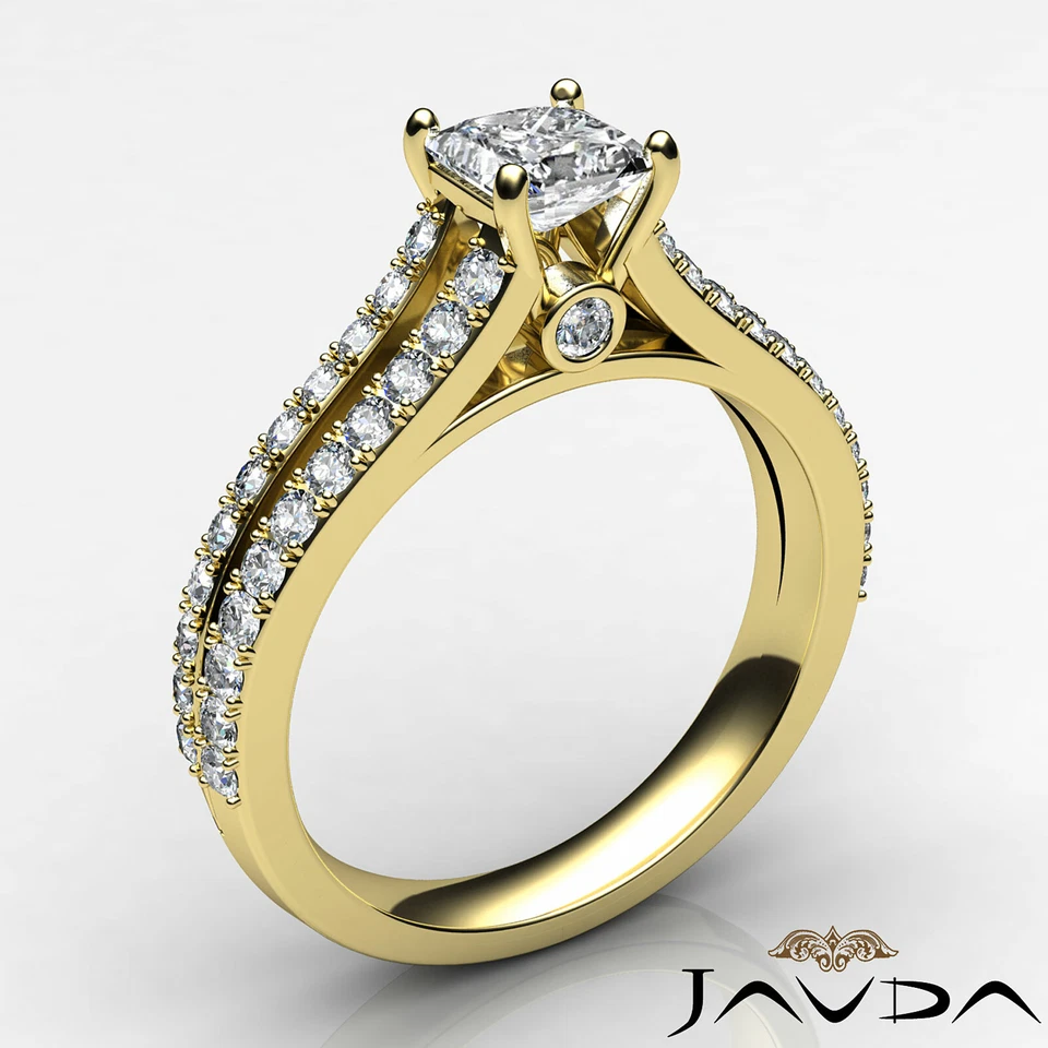 Double Prong Split Shank Princess Diamond Engagement Bezel Ring GIA D SI1 1.15Ct - Image 2 of 4
