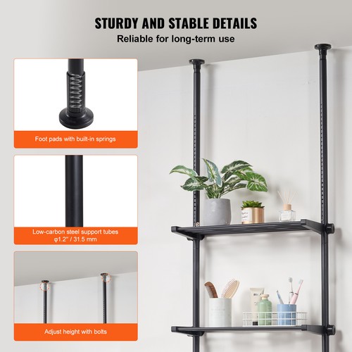 VEVOR Over the Toilet Storage Shelf 4-Tier Bathroom Rack Space Saver Organizer - Picture 4 of 12