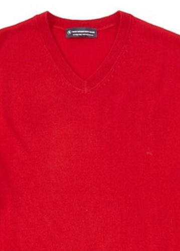 Hart Schaffner & Marx Sweater XL Mens Red 100% Merino Wool V Neck Pullover New - Picture 2 of 4
