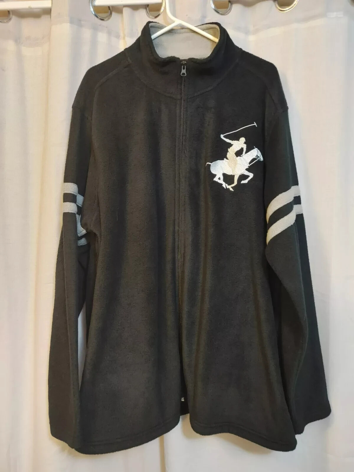 Beverly Hills Polo Club nera full zip grande pony XXL manica lunga