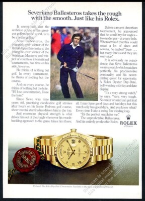 1983 Rolex Day Date gold watch Seve Ballesteros golf photo vintage