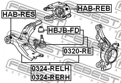 0320-RE FEBEST Ball Joint for ,ACURA,HONDA,HONDA (DONGFENG)