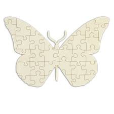Blanko-Holzpuzzle, Schmetterling, personalisierbar – 35 Teile selbst gestalten