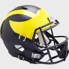 Michigan Wolverines Full Size Speed Replica Football Helmet Matte - NCAA.