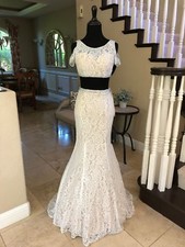 478 NWT TWO PIECE LA FEMME PROM/PAGEANT/WEDDING/FORMAL DRESS/GOWN 22339 SIZE 2