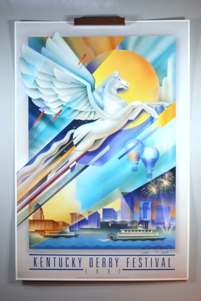 1992 John Mattos SIGNED Kentucky Derby Festival Flying Pegasus