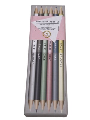   NEW SET OF 6 Indecision Two-tone Colored Pencil Set - L7
