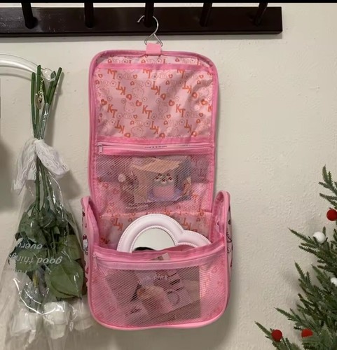 Hello Kitty Cosmetic Bag Hello Kitty Make Up Bag Cute Travel Storage Beach Case - Picture 4 of 5