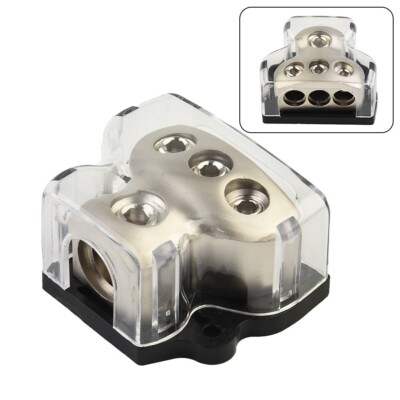 3-Wege Verteilerblock Auto Audio Power Wire Splitter 1*0 Gauge In 3*4 Gauge Out