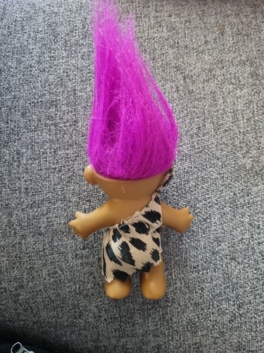 Vintage 1990βs Russ Troll Caveman Pink Hair 11cm - Picture 2 of 3
