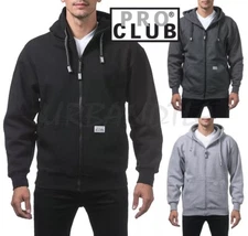 Pro Club Men's Heavyweight Fleece Full Zip Up Hoodie Jacket Size S-2XL