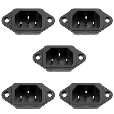 5Stk IEC320 C14 3 Pin Screw Mount Male Power Socket 250V 10A Für Boat AC-04 AH