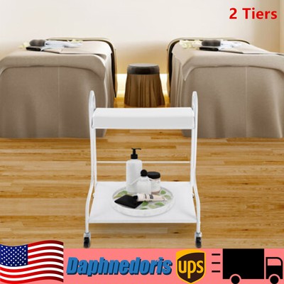 White Beauty Salon Nail Foot Bath Spa Portable Trolley Cart  Manicure Foot Rest