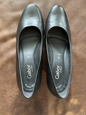 Gabor~Comfort Pumps Leather Black NWOB  9-9 1/2 US -6 1/2 EU - 2'' Heel