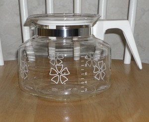 Vintage Mr Coffee Replacement White Carafe Flowers 2 12 Cup