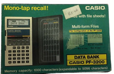 NEW Casio PF-3200 LCD pocket Data-Bank computer calculator 1980 NOS RARE Vintage