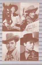 EDDIE DEAN, GREGORY PECK, RUSSELL HAYDEN, GEORGE MONTGOMERY -EXHIB CARD  4-IN-1 