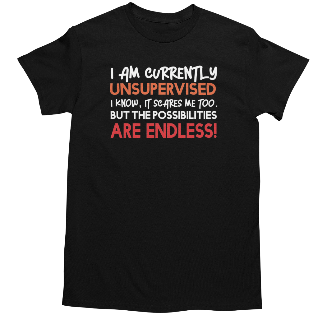RHUDE T shirt Currently Unsupervised Joke Adulti uomo donna sarcastica divertente regalo