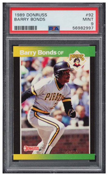 Barry Bonds 1989 Donruss #92 PSA 9 MINT (POP 196)