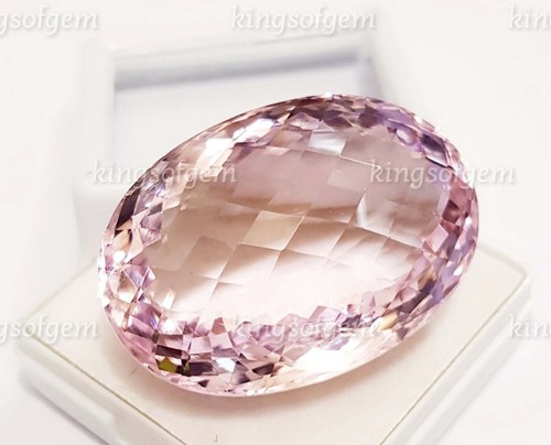 Piedra preciosa suelta de aciano de muy buena calidad con forma ovalada de cuarzo rosa de 100 quilates - Imagen 2 de 5