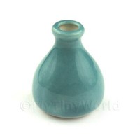 Puppenhaus Miniatur Aquamarin Keramik DüNn Hals Vase