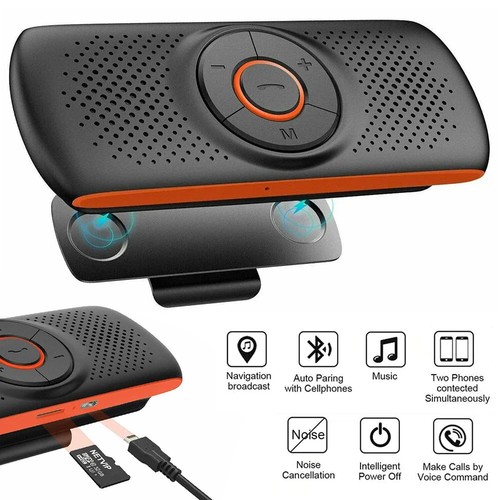 Haut-parleur mains libres voiture pare-soleil haut-parleur compatible Bluetooth - Photo 2 sur 8
